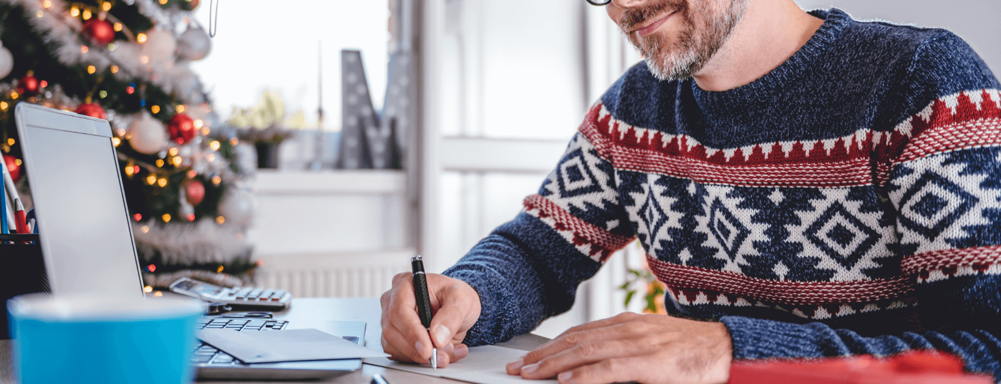A man sitting down and evaluating the year