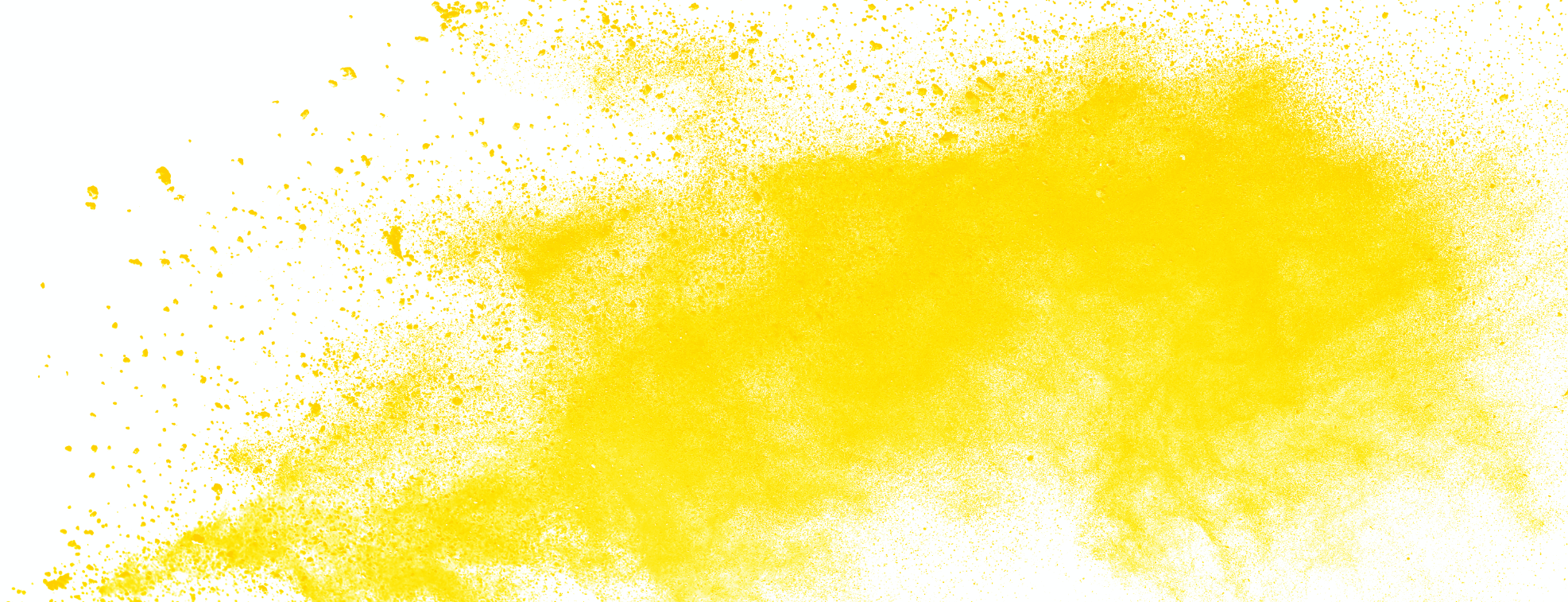 Rich yellow paint over white background
