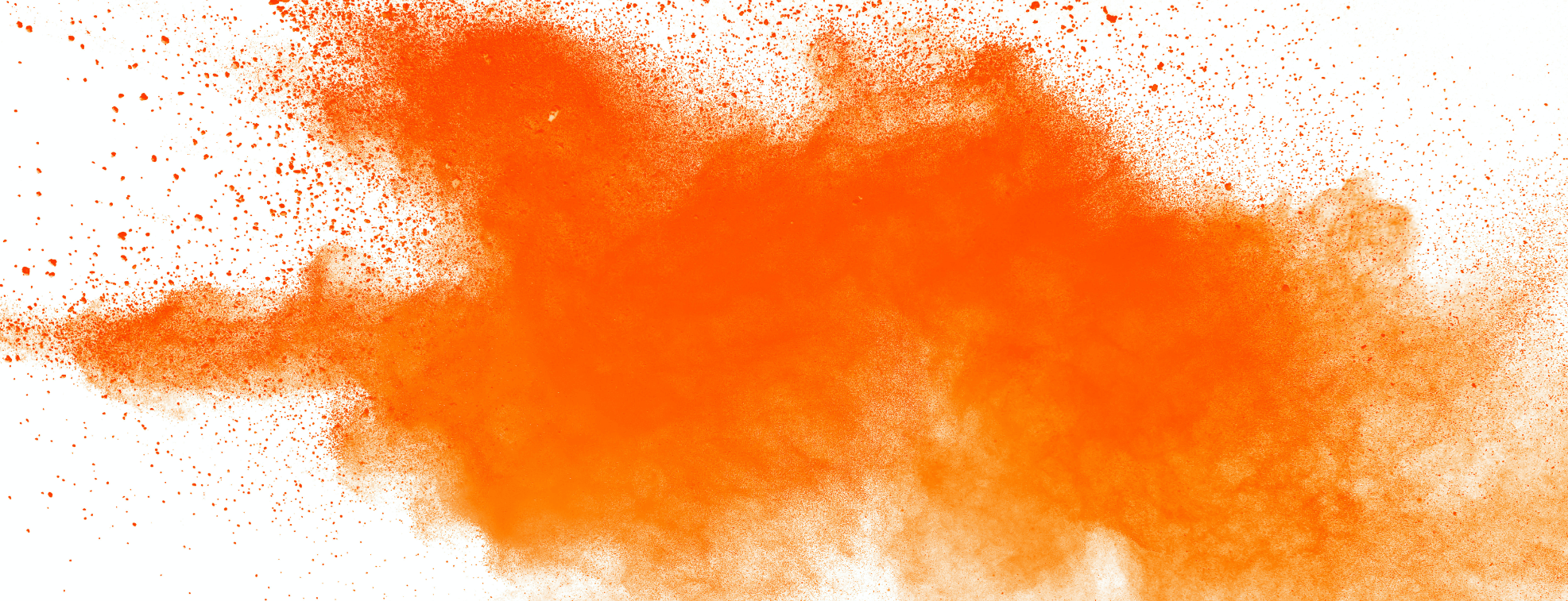 Orange paint on a white board