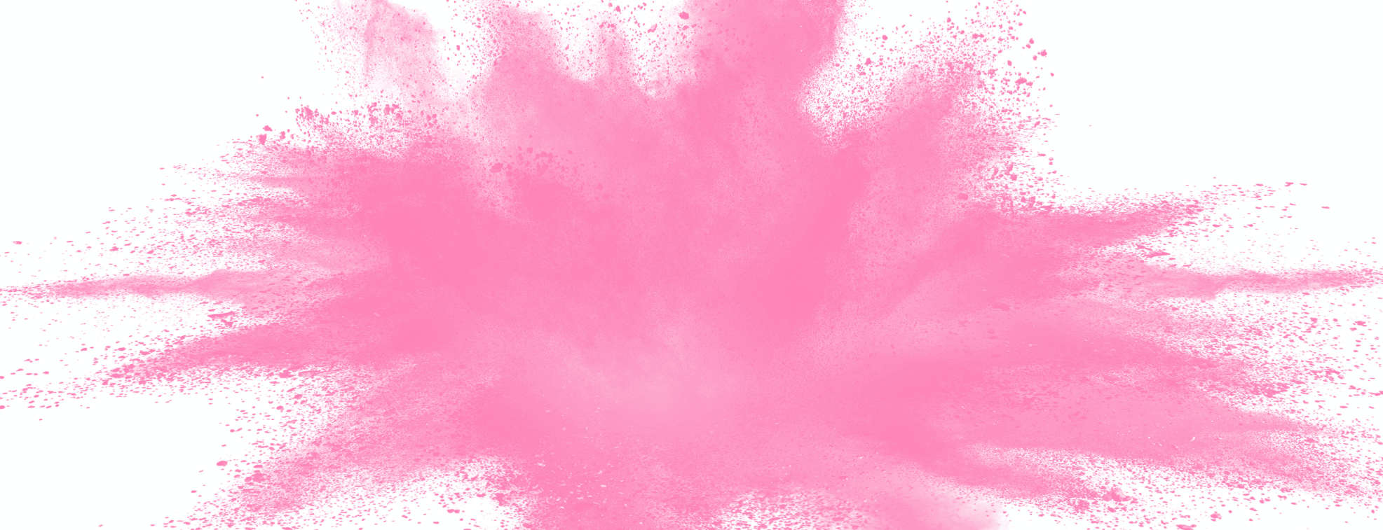 Sprinkled pink paint over white background