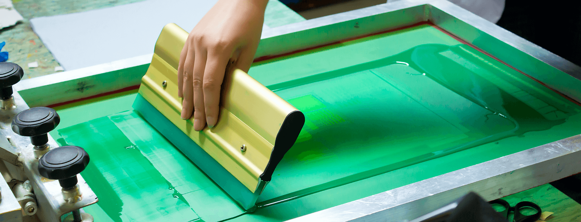 Green color screen printing